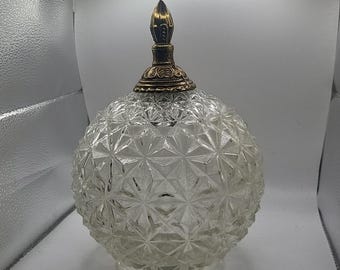 Paralume vintage Hollywood Regency in cristallo con taglio a diamante, stile Modern Contemporary.