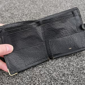 Classic Genuine Calf Leather Pocket Wallet, Tab Fastening, Metal Edge Protectors