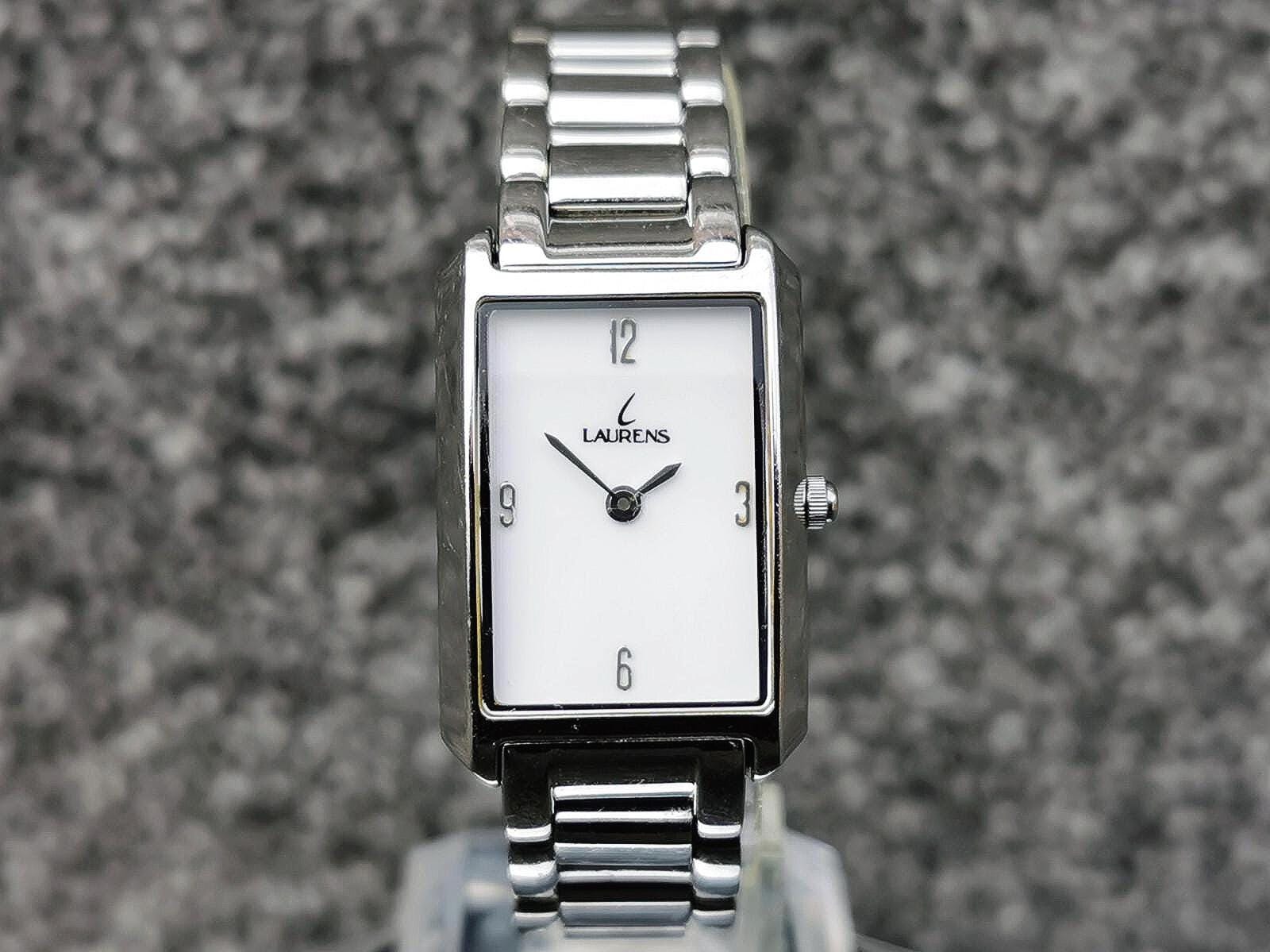 Laurens Womens Watch, White Rectangular Dial, Stainless 