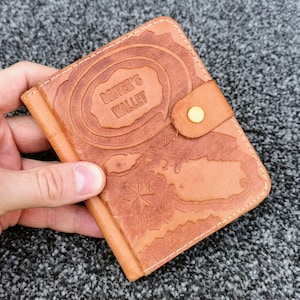 Vintage MALTA Drivers & Money Wallet, Tooled Leather Map, The Maltese Cross