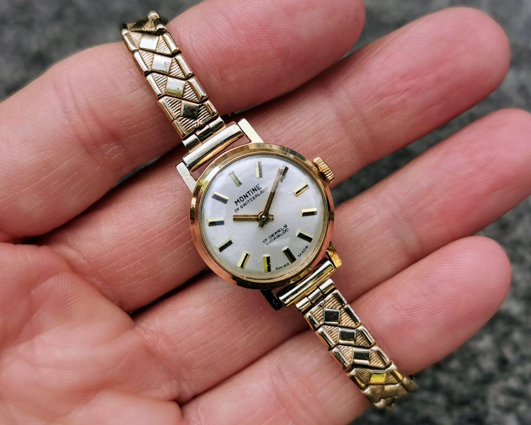 A307 マドンナの宝石　ラビノヴィッツ Vintage Montine 17 Jewels Hand Wind Watch, Excalibur Rolled-gold