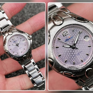 Ellesse Sportivo Watch Purple Dial Luminous Hands Date Diver Style Y2K Fashion