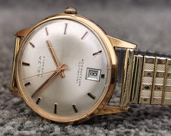 Vintage Selza Swiss Made Watch: 17 Jewels, Rolled Gold Bracelet