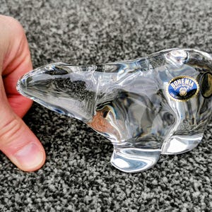 Polar Bear Crystal Glass Paperweight Desk Ornament, Study Office Display Decor