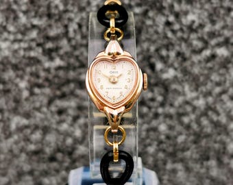 Vintage Samba Cuff Bracelet Watch Enamel Birds 1940s 50s Vintage Watch SAMBA 17 Jewels Swiss Made Gold Plated  main image 4