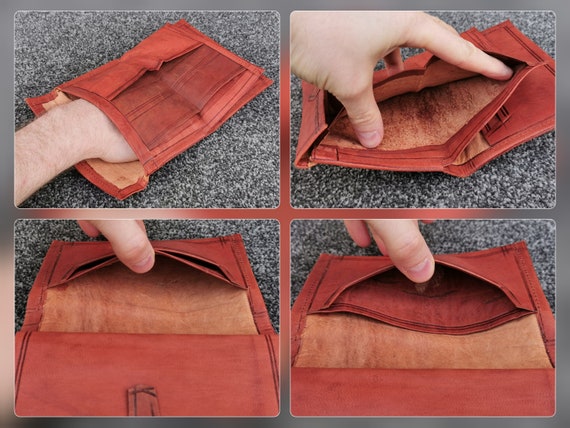 Artisan Moroccan Tan Leather Coat Wallet Handmade… - image 6