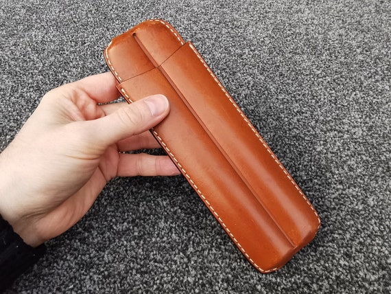 Grained Calf Leather 2 Finger Cigar Case