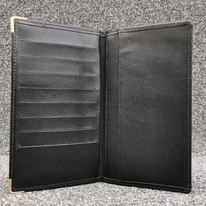 Cartera de piel fina para abrigos, con capacidad para pasaporte, tarjetas de crédito, billetes y documentos, diseño fino