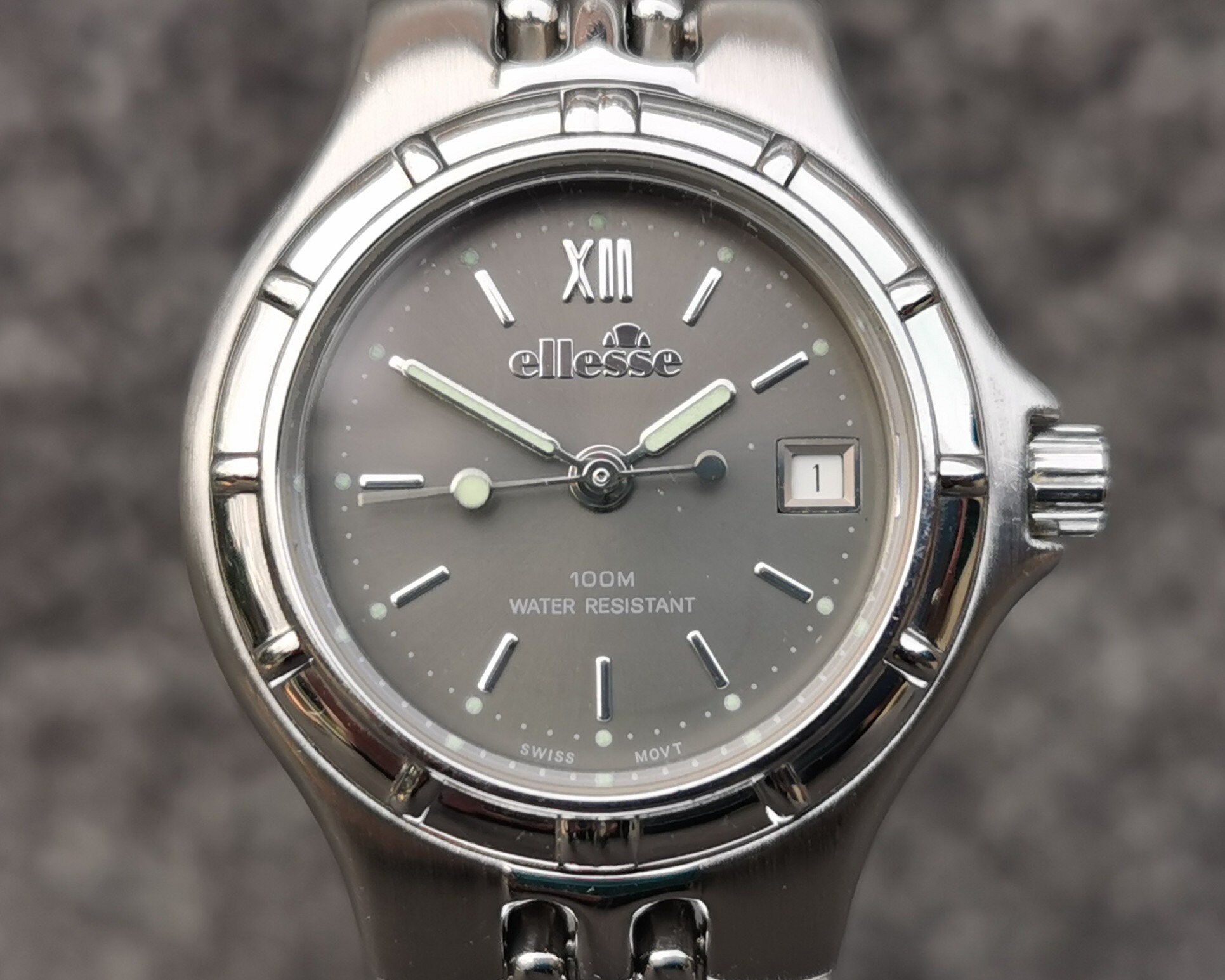 Ellesse Swiss ETA 7 Jewels Quartz Movt. Watch Date Luminous Hands