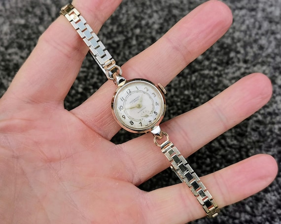 1950s Ingersoll Watch 7 Jewels Rolled Gold Polished Link Bracelet Vintage Mum Wife Grandma Gift Idea Etsy
