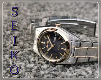 Seiko SOLAR Watch, Blue Dial, Lumi Hands, E/F Day Date  display picture 1