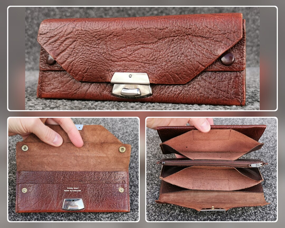 Vintage Tudor Goat Leather Purse Wide & Concertina Gusseted Etsy