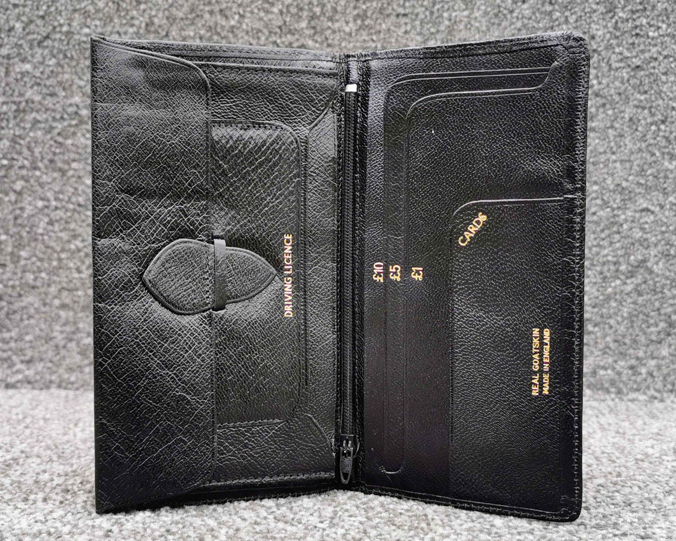 GERMANUS Portafoglio Porta Carte Di Credito In Pelle Con Cerniera – Marrone Scuro - 4