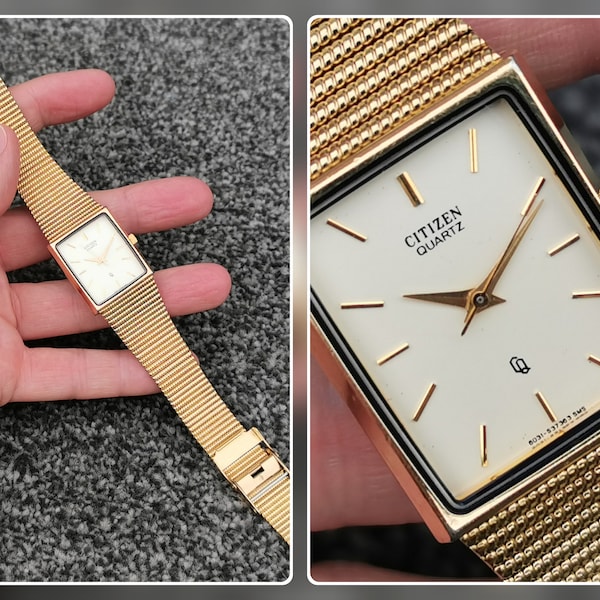 Rectangular Citizen Watch Slim Rectangular Watch - Etsy