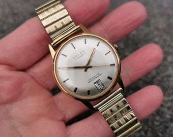 Vintage Selza Swiss Made Watch: 17 Jewels, Rolled Gold Bracelet