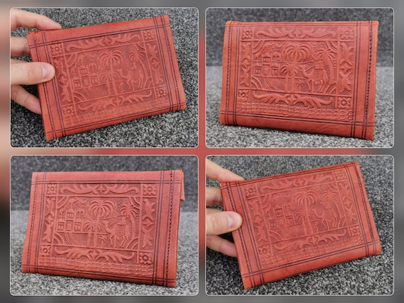 Artisan Moroccan Tan Leather Coat Wallet Handmade… - image 10