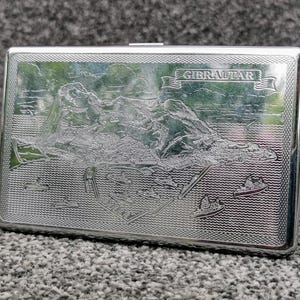 Rock Of Gibraltar Vintage Cigarette Case, Kincraft England, Retro Tobacciana Collectable