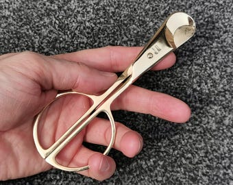 Vintage Solingen 24k Gold-Plated Cigar Scissors Cigarillo Cutter, Made In Germany, Dad, Husband, Grandad Tobacciana Gift Idea!