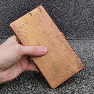 1950s EMU Brand Tall-Boy Standphast Goldoid Cigarette Card Case, Gold-Tone Colour, Vintage Tobacciana, Made In England