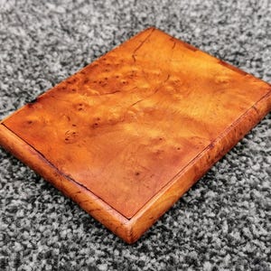 19th Century Antique Burr Walnut Cigarette Case 4.3&quot; Larger Size