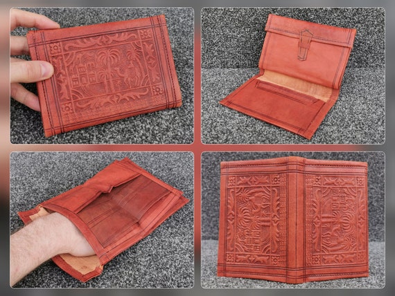 Artisan Moroccan Tan Leather Coat Wallet Handmade… - image 1