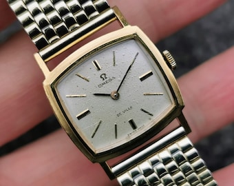 Vintage OMEGA De Ville damklocka: Förgyllt armband, tillverkad i Schweiz på 1960-talet