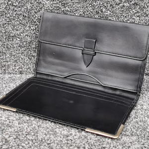 Cartera vintage de piel dorada enrollada, compartimento para documentos de tamaño completo, TAURUS