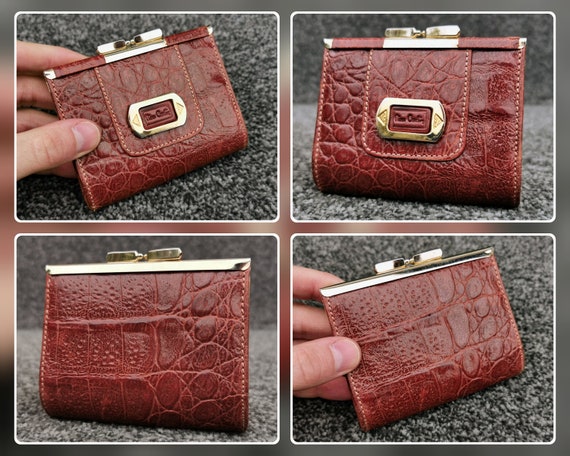 Women's Red Grained Leather coin purse