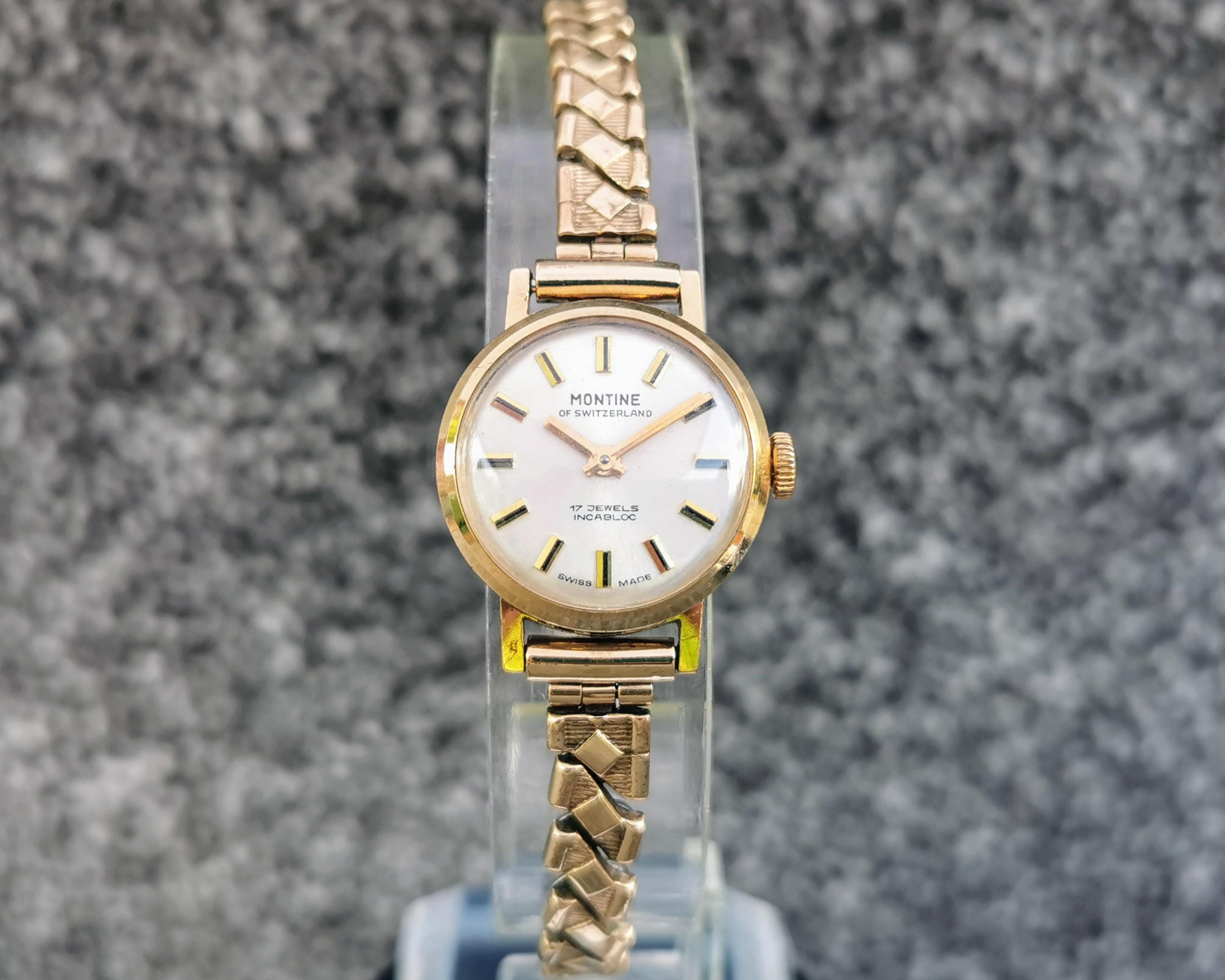 Vintage Montine 17 Jewels Hand Wind Watch, Excalibur Rolled-gold