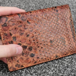 Echte Schlangenleder Geldbörse, handgefertigt in Marokko, Vintage Papa, Ehemann, Großvater Geschenkidee!