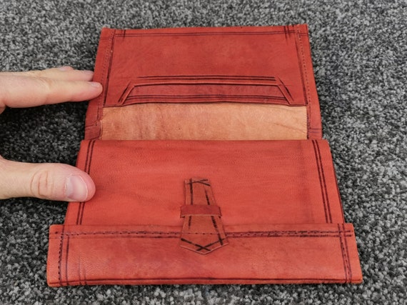 Artisan Moroccan Tan Leather Coat Wallet Handmade… - image 4