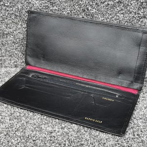 Cartera de piel de becerro Napkid, talonario de cheques, bloc de notas, bolígrafo, tarjetero, billetes, diseño unisex