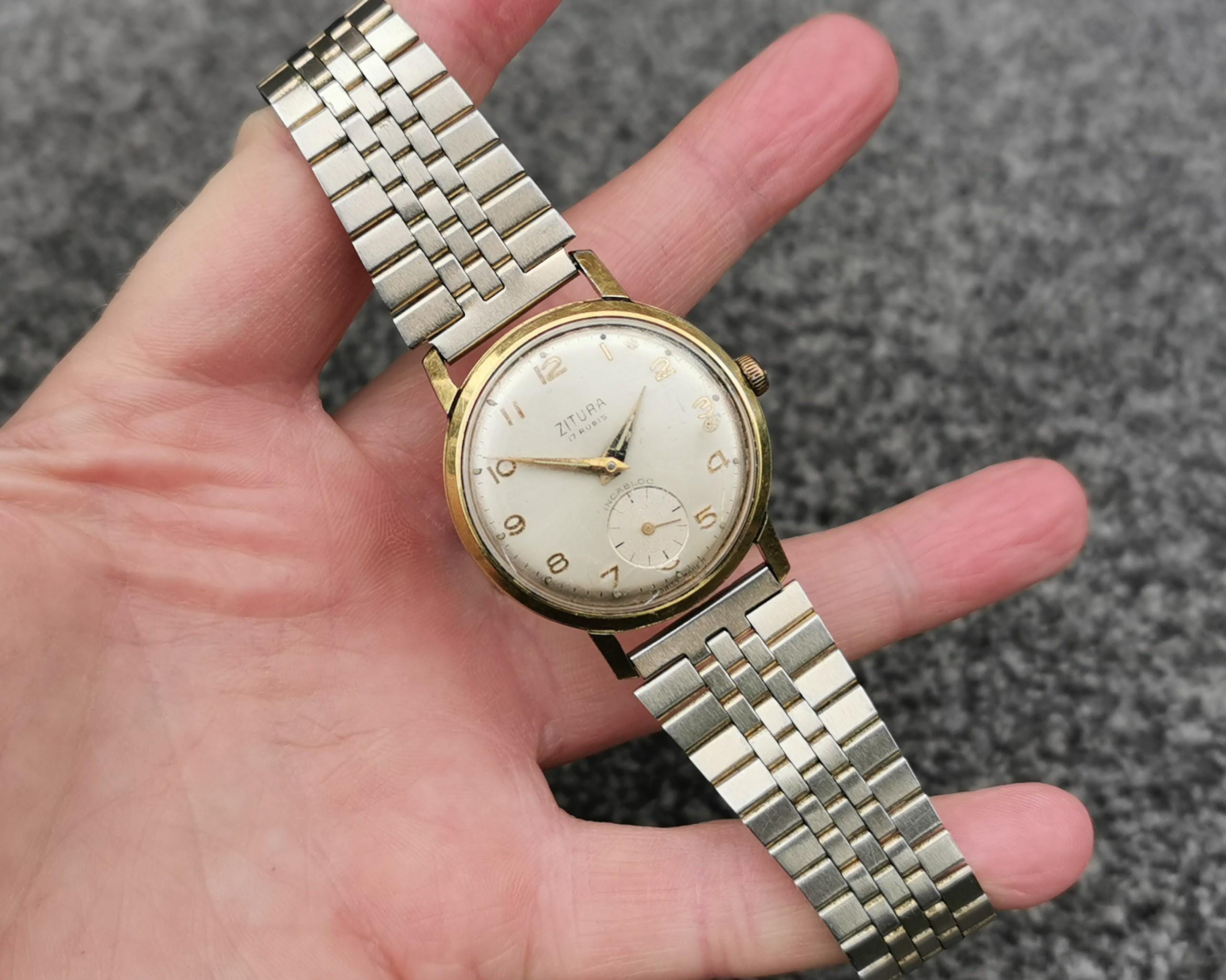 Vintage Zitura Watch: Swiss Made Gents Mechanical Wristwatch, 17