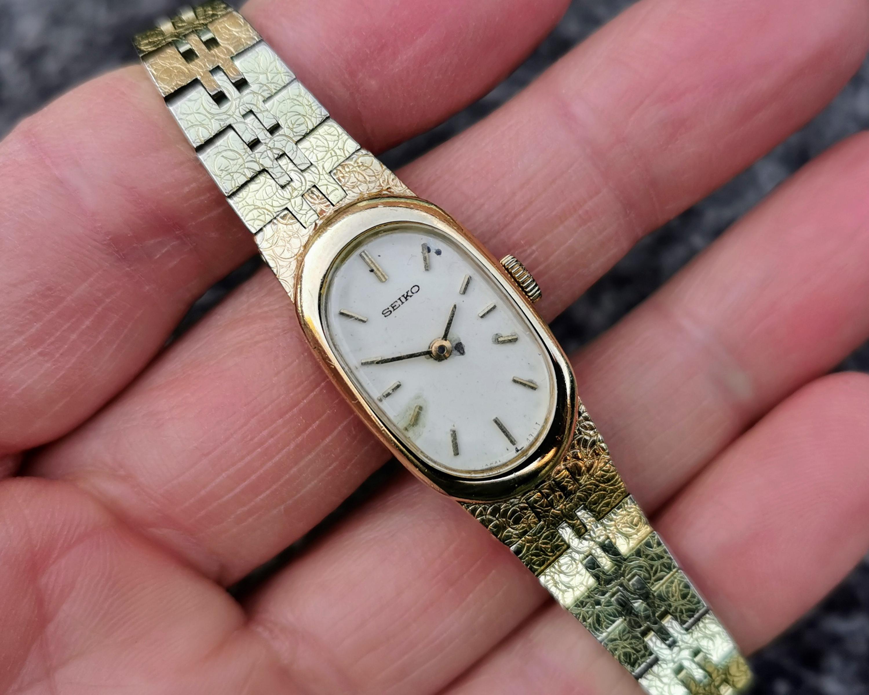 稼働 SEIKO 腕時計 SGP 厚メッキ レディース アンティーク 1063 希少