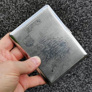 England Three Lions Vintage Metal Cigarette Case, Kincraft, Retro Tobacciana