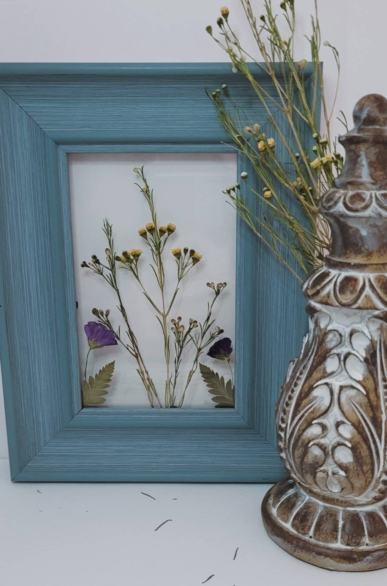 Pressed Wildflowers in a Frame Etsy