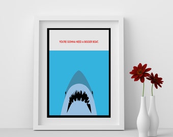 Jaws Minimalist Movie Quote Poster