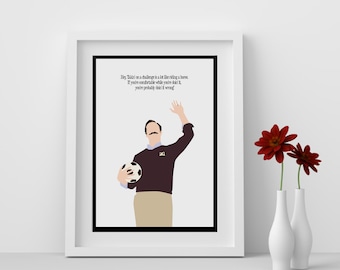 Minimalist Illustration Soccer TV Show Quote