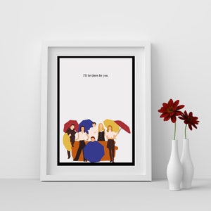 Póster minimalista con cita de Friends