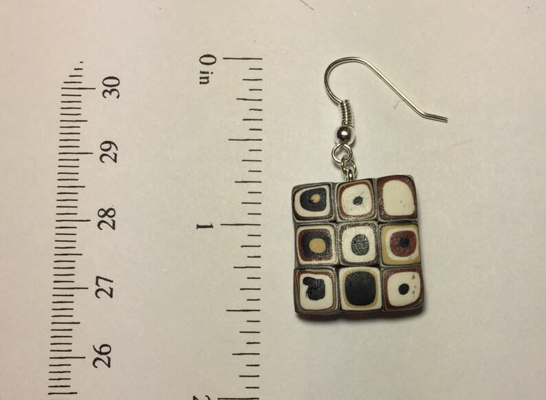 earrings and necklace with suede leather cord Double sided pendant Colourful swirl design set