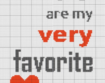 You are my favorite person embroidery cross stitch pattern, instant PDF download