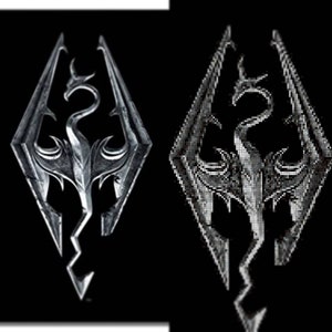 Skyrim Dragon Logo Embroidery cross stitch pattern, instant PDF download