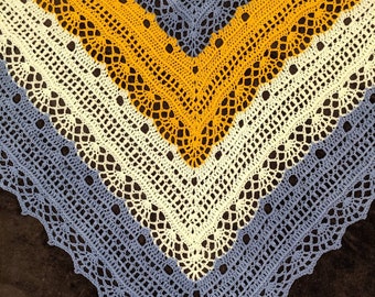 Knitted Shawl, hand crocheted shawl, fall shades shawl, triangle shawl, hand knitted wrap
