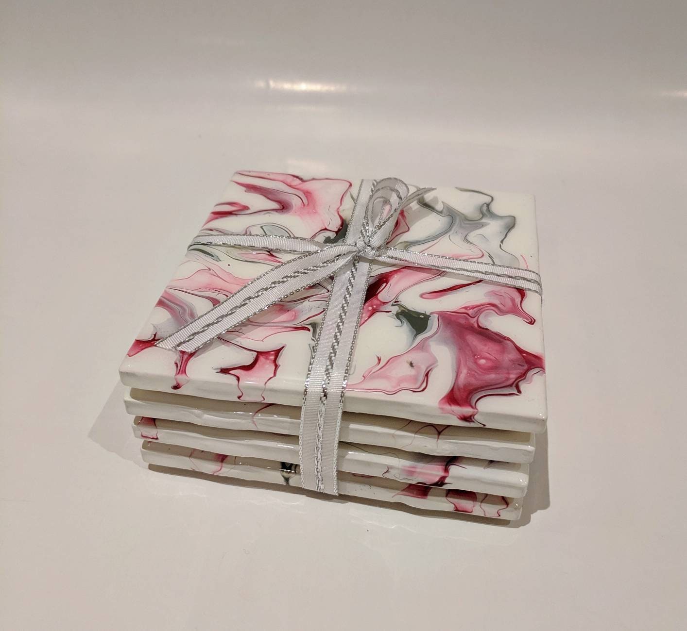 Luxury Coaster Set of Four Drink Coasters Fluid Art Coaster Etsy