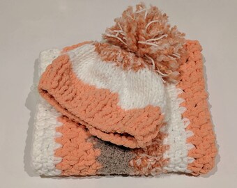 Newborn baby hat blanket set, baby blanket, newborn gift, newborn photo prop