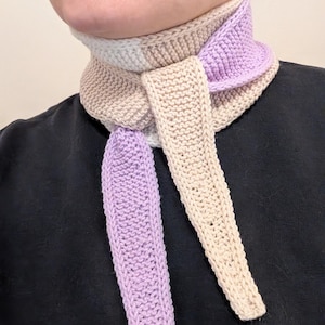NEW! Handmade Knitted scarf Sophie, Small Knitted Scarf in elegant style – Soft Neck Scarf, Mini Neck Scarf, Cozy Accessory, Charming gift