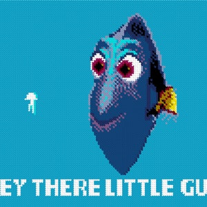 Finding Nemo Hey there little guy cross stitch pattern embroidery