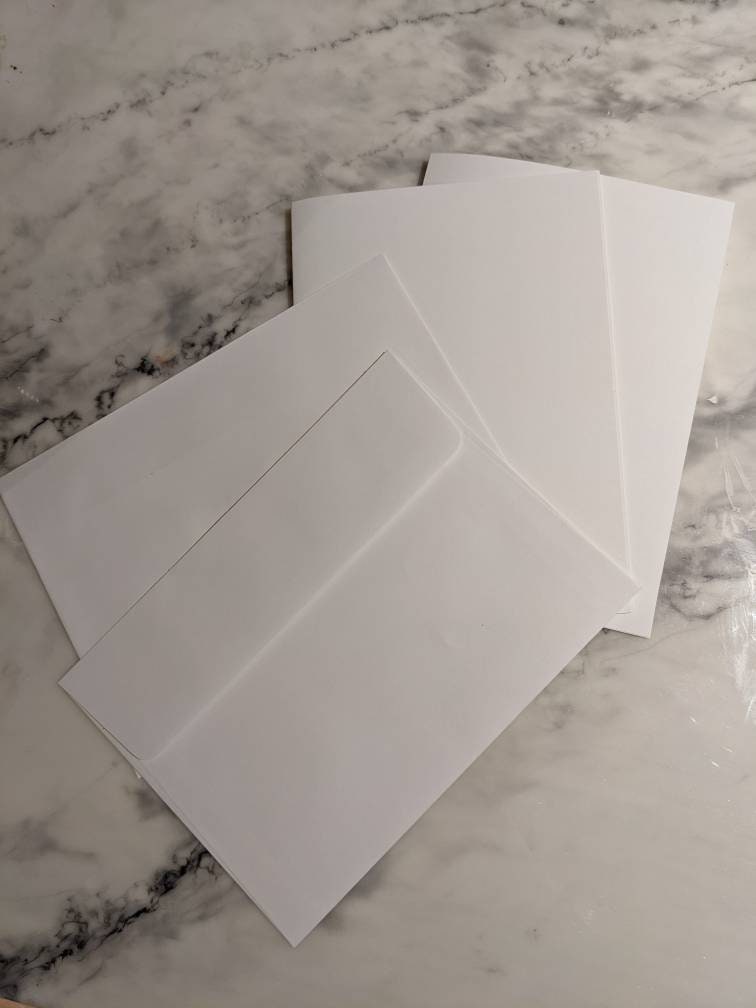 YUNYU Envelopes And Blank Cards Set For Crafting, 30 White Envelopes & 30 Blank Cards, Premium Greeting, Invitation Making Essentials - View #12