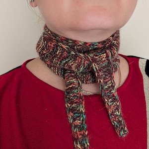 NEW! Handmade Knitted scarf Sophie, Small Knitted Scarf in elegant style – Soft Neck Scarf, Mini Neck Scarf, Charming gift mink