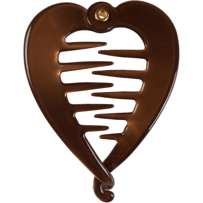 Brown Heart Shaped Ponytail Holder Classic Fish Clip Girl Hair Clip Hair Clips Women Hair Clip Hair Clips Fish Clips Fish Hair Clips